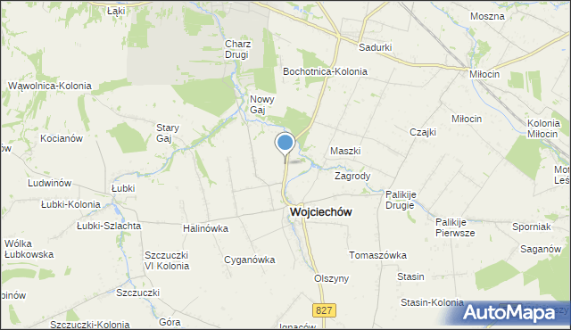 mapa Wojciechów-Kolonia Piąta, Wojciechów-Kolonia Piąta na mapie Targeo